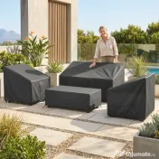 Outsunny Huse pentru Mobilier de Grădină 4 Piese, Impermeabile, Negru 