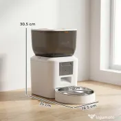 PawHut Distribuitor Automat de Hrană pentru Pisici și Câini 4L, WiFi 2,4G, Control din Aplicație cu Cameră, Bol, Alb | Aosom Romania