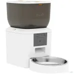 PawHut Distribuitor Automat de Hrană pentru Pisici și Câini 4L, WiFi 2,4G, Control din Aplicație cu Cameră, Bol, Alb
