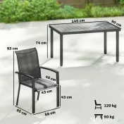 Outsunny Set Mese de Exterior cu Scaune Stivuibile, Gri | Aosom Romania 