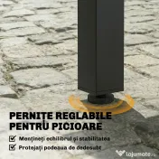 Outsunny Set Mese de Exterior cu Scaune Stivuibile, Gri | Aosom Romania 