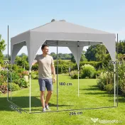 Outsunny Pavilion 3x3m Pliabil, Montaj Ușor cu Buton, UPF 50+ Protecție | Aosom Romania 