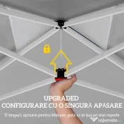 Outsunny Pavilion 3x3m Pliabil, Montaj Ușor cu Buton, UPF 50+ Protecție | Aosom Romania 