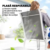 Outsunny Set de Grădină 7 Piese: Masă Dreptunghiulară și 6 Scaune Stivuibile | Aosom Romania