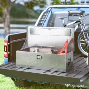 HOMCOM Cutie de Scule din Aluminiu cu Lacăt și 2 Chei, Mânere Laterale, Cutie de Depozitare 43L Rezistentă, Ideală pentru Camioane, Autorulote, Remorci, 76.2x33x24.4cm, Argintiu | Aosom Romania