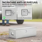 HOMCOM Cutie de Scule din Aluminiu cu Lacăt și 2 Chei, Mânere Laterale, Cutie de Depozitare 43L Rezistentă, Ideală pentru Camioane, Autorulote, Remorci, 76.2x33x24.4cm, Argintiu | Aosom Romania