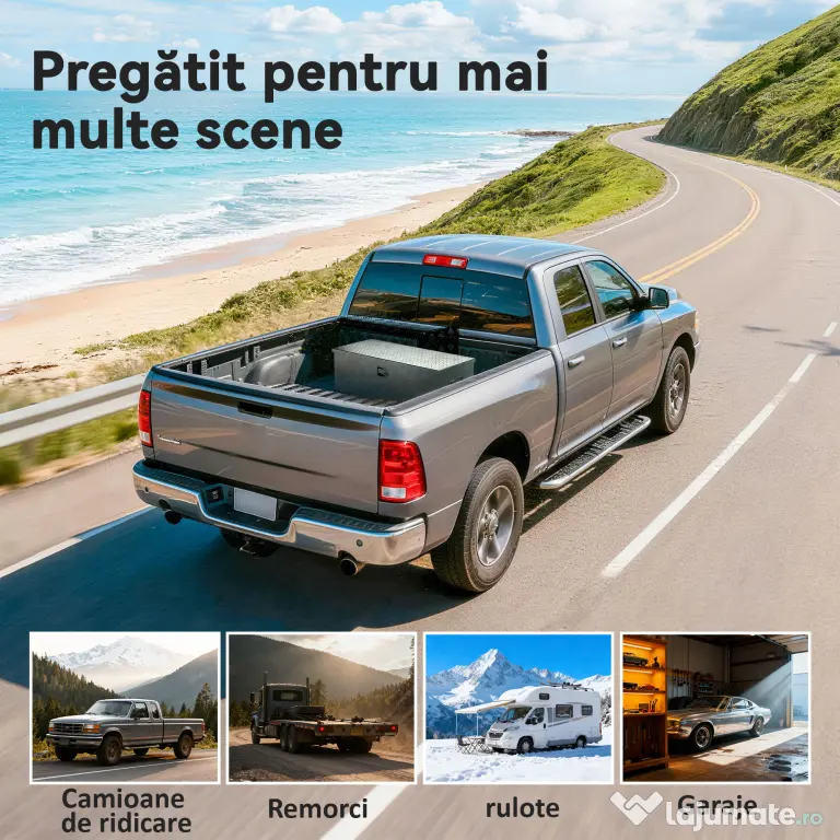 HOMCOM Cutie de Scule din Aluminiu cu Lacăt și 2 Chei, Mânere Laterale, Cutie de Depozitare 43L Rezistentă, Ideală pentru Camioane, Autorulote, Remorci, 76.2x33x24.4cm, Argintiu | Aosom Romania