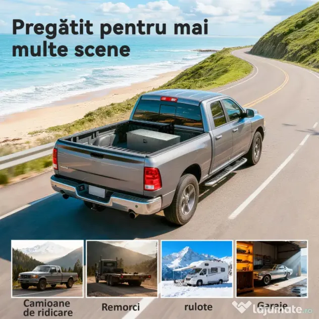 HOMCOM Cutie de Scule din Aluminiu cu Lacăt și 2 Chei, Mânere Laterale, Cutie de Depozitare 43L Rezistentă, Ideală pentru Camioane, Autorulote, Remorci, 76.2x33x24.4cm, Argintiu | Aosom Romania