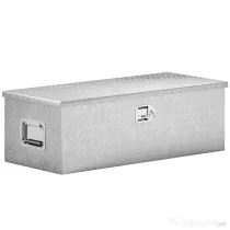 HOMCOM Cutie pentru Scule de 43L din Aluminiu cu Încuietoare, 2 Chei și Mâner Lateral, 76,2x33x24,4 cm, Argintiu