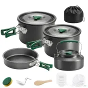 Outsunny Set de Oale Camping, 4-5 Persoane, Oțel Inoxidabil, 20.5 x 20.5 x 15.5 cm, Gri | Aosom Romania