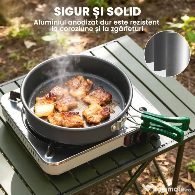 Outsunny Set de Oale Camping, 4-5 Persoane, Oțel Inoxidabil, 20.5 x 20.5 x 15.5 cm, Gri | Aosom Romania