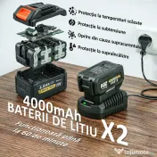 Outsunny Trimmer pentru Gard Viu pe Baterie 18V, Trimmer pentru Grădină cu 2 Baterii de 4Ah, Încărcător, Târnă Telescopică Reglabilă din Aluminiu, Lamă Cu Acțiune Dublă de 51cm pentru Ramuri, Portocaliu | Aosom Romania