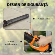 Outsunny Trimmer pentru Gard Viu pe Baterie 18V, Trimmer pentru Grădină cu 2 Baterii de 4Ah, Încărcător, Târnă Telescopică Reglabilă din Aluminiu, Lamă Cu Acțiune Dublă de 51cm pentru Ramuri, Portocaliu | Aosom Romania