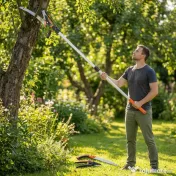Outsunny Ferăstrău Manual 2-în-1 cu Tijă Telescopică din Aluminiu de 2-3 m, Ferăstrău de Tăiere și Foarfece cu Blocare de Siguranță | Aosom Romania