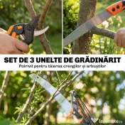 Outsunny Ferăstrău Manual 2-în-1 cu Tijă Telescopică din Aluminiu de 2-3 m, Ferăstrău de Tăiere și Foarfece cu Blocare de Siguranță | Aosom Romania