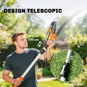 Outsunny Ferăstrău Manual 2-în-1 cu Tijă Telescopică din Aluminiu de 2-3 m, Ferăstrău de Tăiere și Foarfece cu Blocare de Siguranță | Aosom Romania
