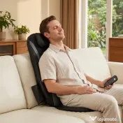 HOMCOM Scaun de Masaj cu Încălzire, Shiatsu și Frământare pentru Spate, Vibrație pentru Șolduri și Coapse, Negru | Aosom Romania 