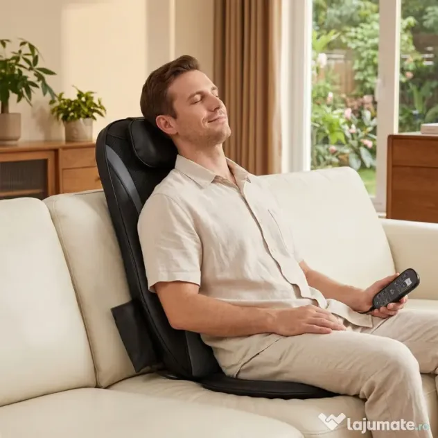 HOMCOM Scaun de Masaj cu Încălzire, Shiatsu și Frământare pentru Spate, Vibrație pentru Șolduri și Coapse, Negru | Aosom Romania