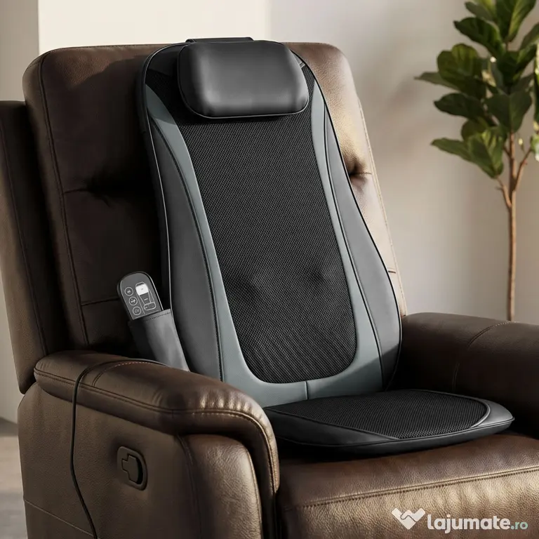 HOMCOM Scaun de Masaj cu Încălzire, Shiatsu și Frământare pentru Spate, Vibrație pentru Șolduri și Coapse, Negru | Aosom Romania