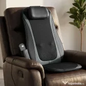 HOMCOM Scaun de Masaj cu Încălzire, Shiatsu și Frământare pentru Spate, Vibrație pentru Șolduri și Coapse, Negru | Aosom Romania 