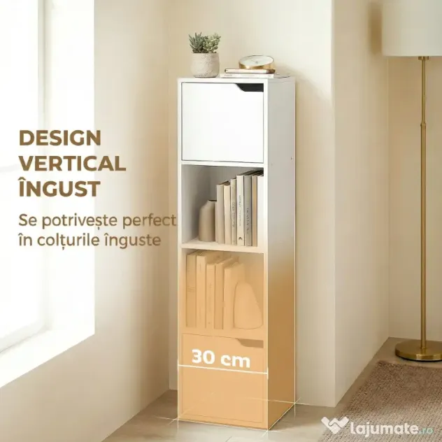HOMCOM coloană raft îngustă economisire spațiu