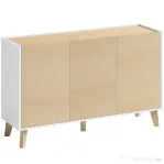 HOMCOM Bufet cu Uși Soft-Close 120 cm, Lemn și Alb