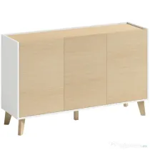 HOMCOM Bufet cu Uși Soft-Close 120 cm, Lemn și Alb