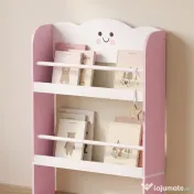 AIYAPLAY Bibliotecă Montessori Copii 3-6 Ani, Tematică Vată de Zahăr, 4 Rafturi din Lemn, Cameră Copii, Roz | Aosom Romania