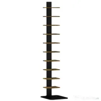 HOMCOM Bibliotecă Tip Turn Multifuncțională cu 11 Rafturi, Maro Rustic | Aosom Romania 