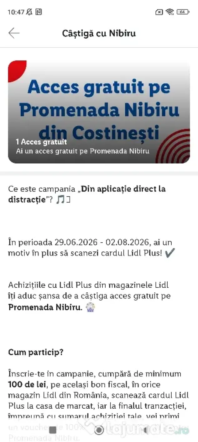 Invitatie pentru acces Promenada Nibiru