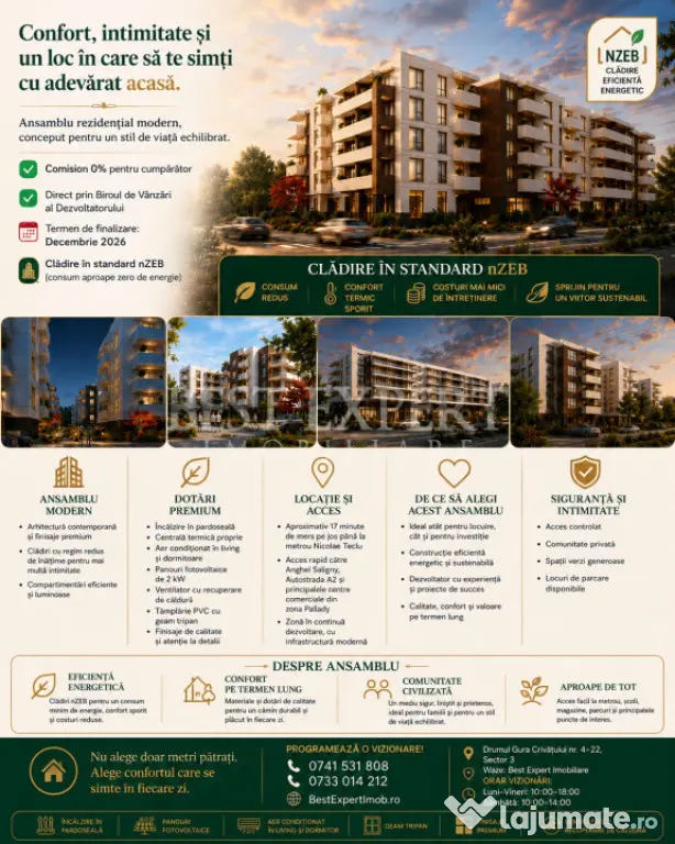 3 Camere Direct Dezvoltator | 73,62 mp Utili | Finalizare 20