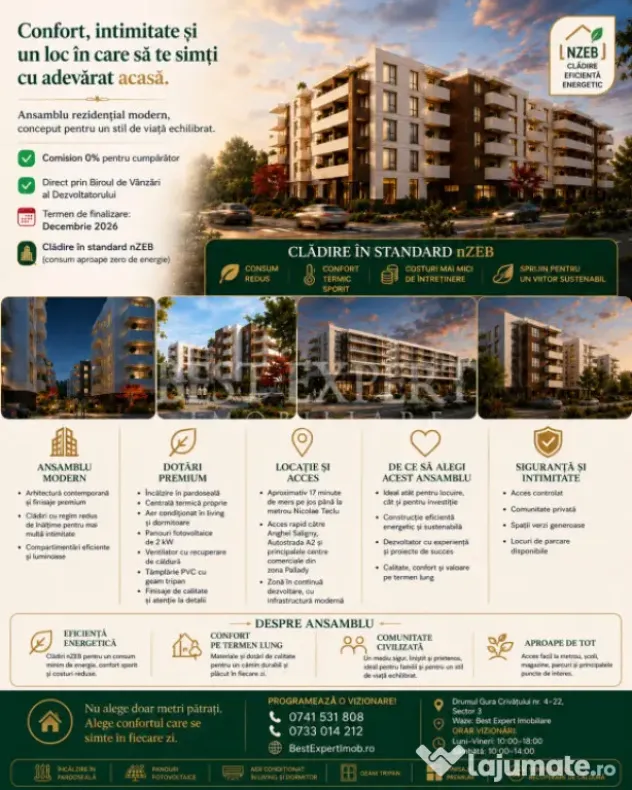 3 Camere Direct Dezvoltator | 73,62 mp Utili | Finalizare 20