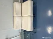 Set 4 fotolii piele naturală plus măsuță de sticla 
