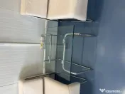 Set 4 fotolii piele naturală plus măsuță de sticla 