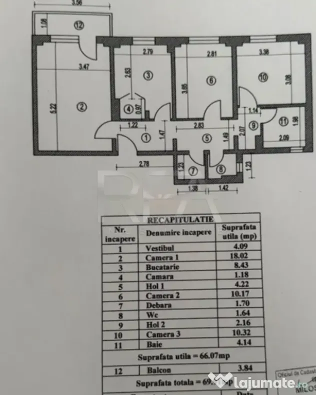 3 camere, 8/10, anvelopat, 70mp, bloc 1979-Gorjului-4 min. m