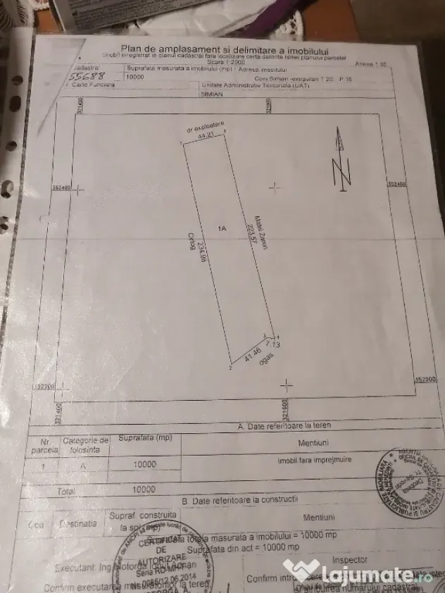 De vânzare teren extravilan în satul Cerneti, jud Mh