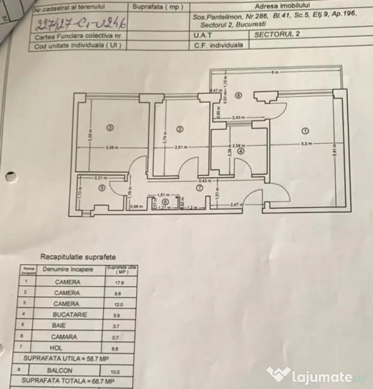 Propietar_Apt 3 camere de închiriat / vânzare –sos Pantelimon morarilo