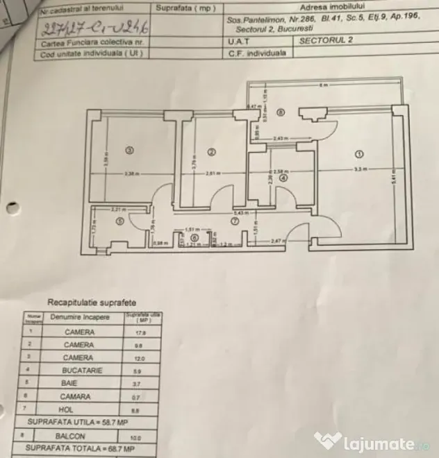 Propietar_Apt 3 camere de închiriat / vânzare –sos Pantelimon morarilo