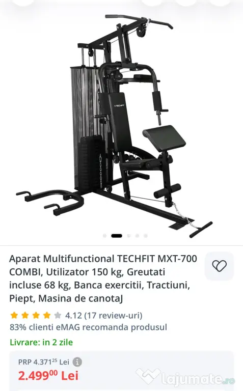 💪 Aparat Multifuncțional TECHFIT MXT-700 COMBI | Home Gym Complet