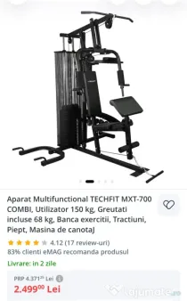 💪 Aparat Multifuncțional TECHFIT MXT-700 COMBI | Home Gym Complet