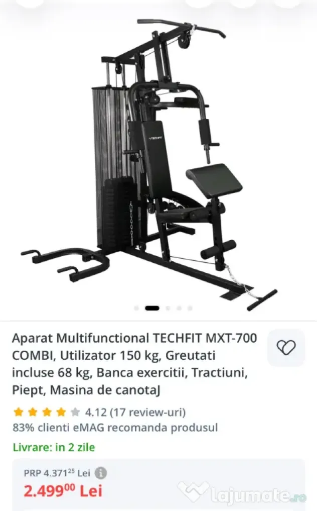 💪 Aparat Multifuncțional TECHFIT MXT-700 COMBI | Home Gym Complet