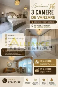 Apartament 3 camere de vanzare | Biruintei | 10 minute Me...
