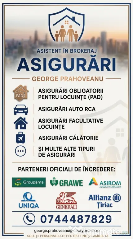 Broker Asigurări RCA / CASCO / PAD / Locuință / Călătorie – Consultanță Gratuită