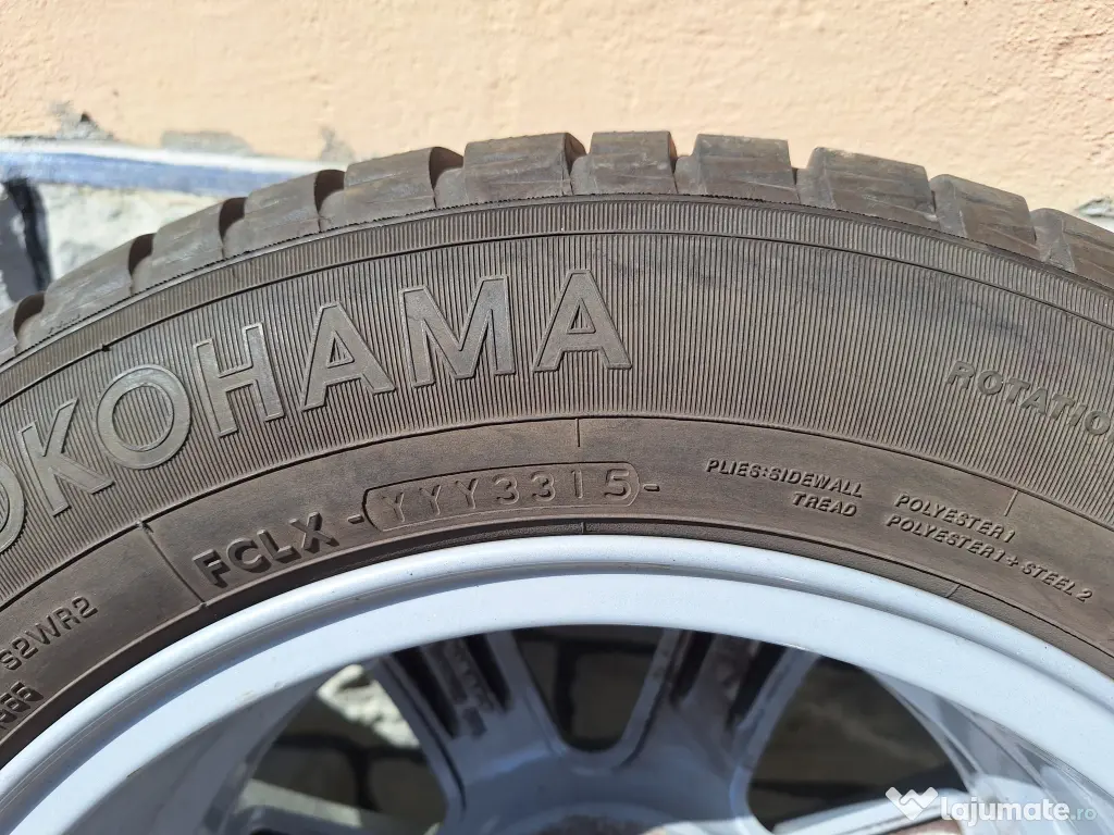 4 Roti cu Jante auto din aliaj Borbet CA 15" si anvelope de iarna Yokohama