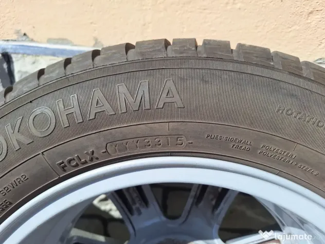 4 Roti cu Jante auto din aliaj Borbet CA 15" si anvelope de iarna Yokohama