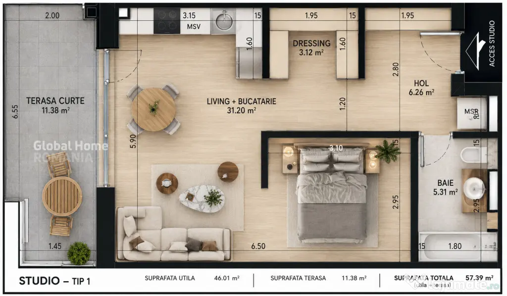 Gemina by the Lake | Studio Premium | Pipera Plaza | Rond OM