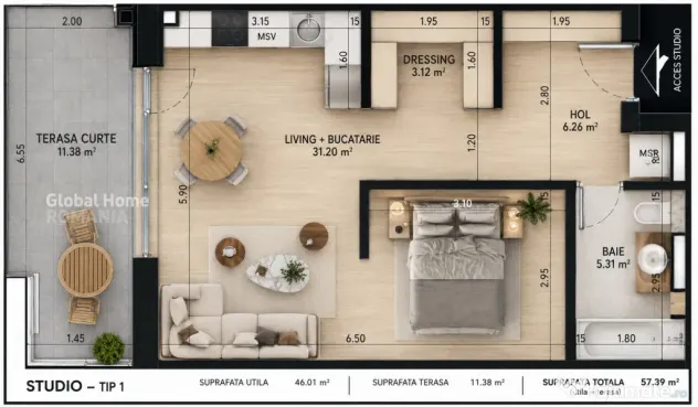 Gemina by the Lake | Studio Premium | Pipera Plaza | Rond OM