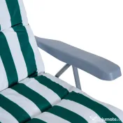 Outsunny Set 2 sezlonguri de Gradina pentru Plaja cu Brate Reclinabile, Alb si Verde 
