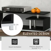 HOMCOM Mobilier TV din Lemn, Negru, 114x40x40.5cm 