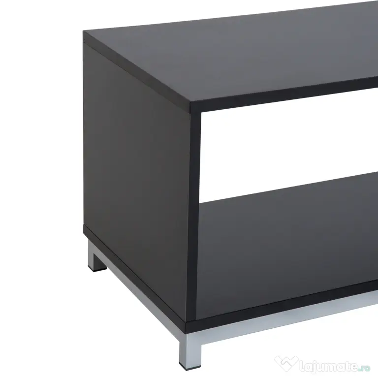 HOMCOM Mobilier TV din Lemn, Negru, 114x40x40.5cm